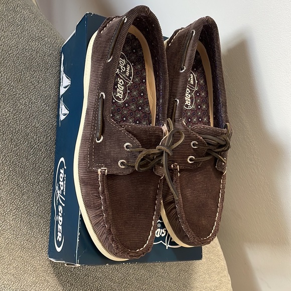 Sperry Top-Sider Women's A/O 2-eye Grey washed Corduroy Boat Shoe, color: brown - Picture 2 of 14